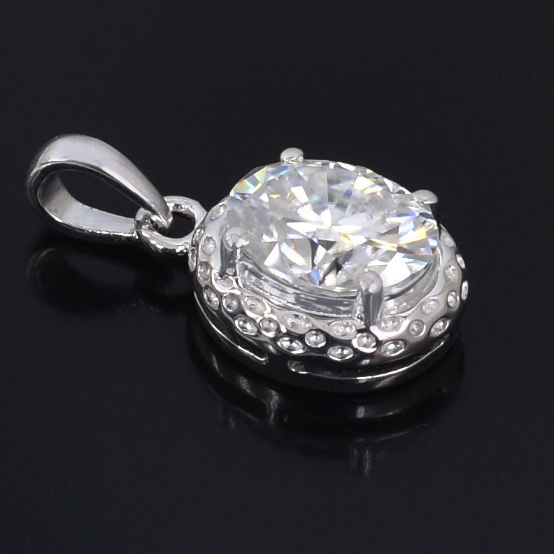 White Oval Cut Pendant