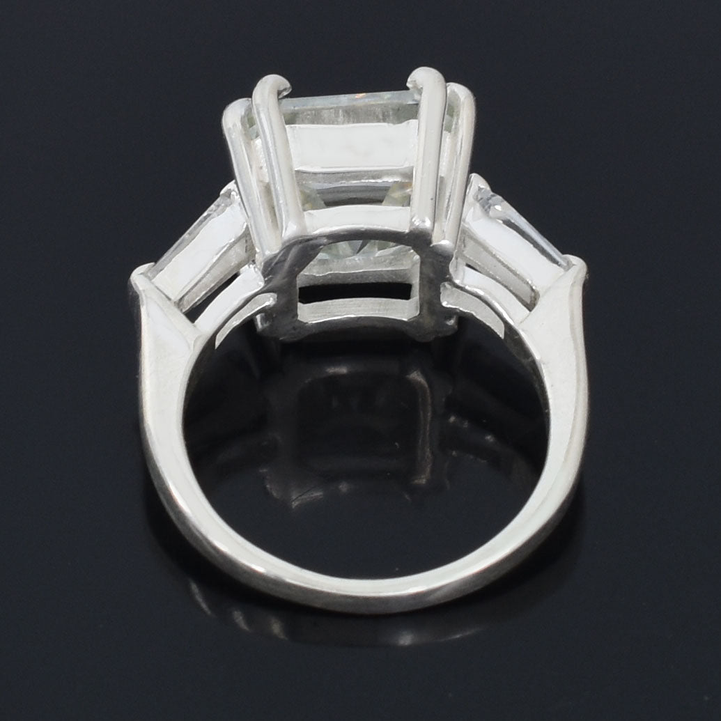 White Asscher Cut Ring