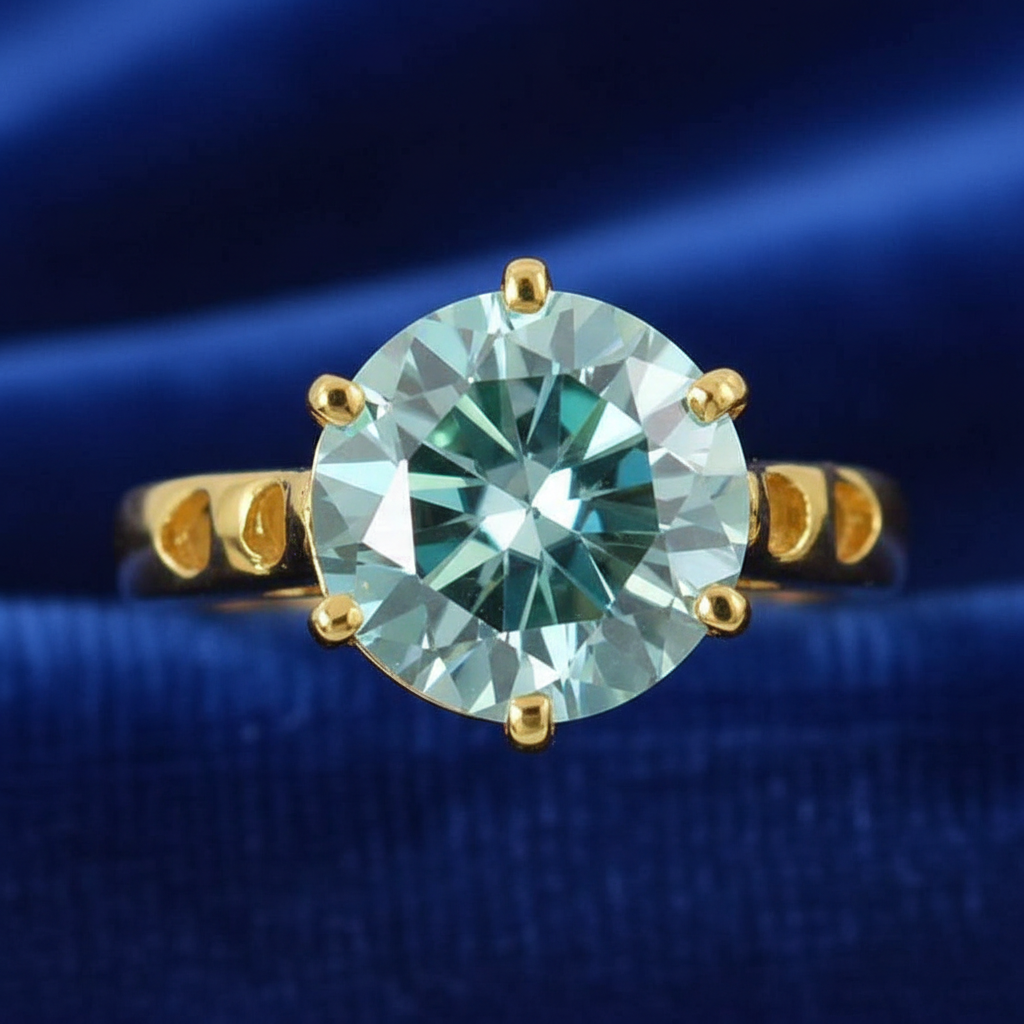 Blue Round Cut Ring
