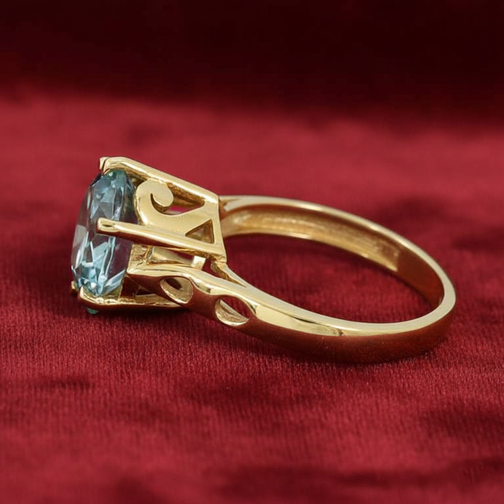 Blue Round Cut Ring