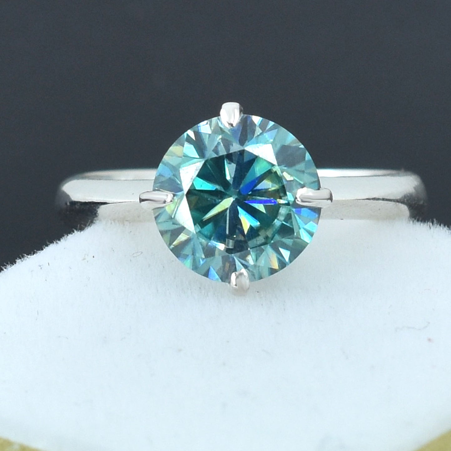 Blue Round Cut Ring