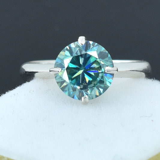 Blue Round Cut Ring