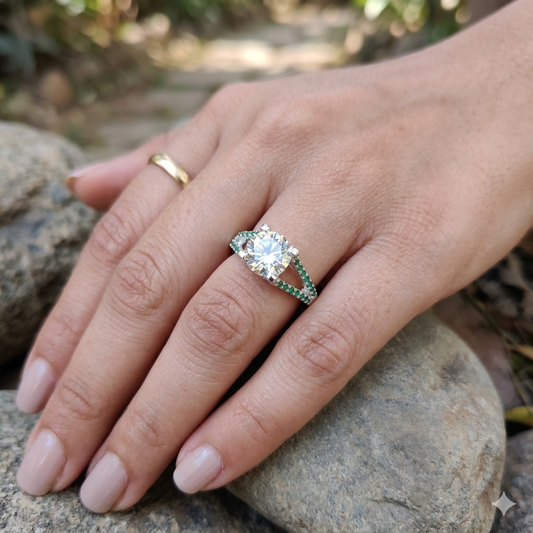 1.6 Ct White Round Lab Diamond Ring