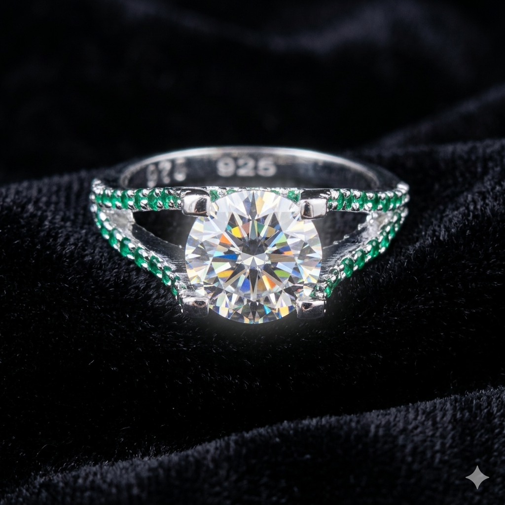 White Round Cut Ring