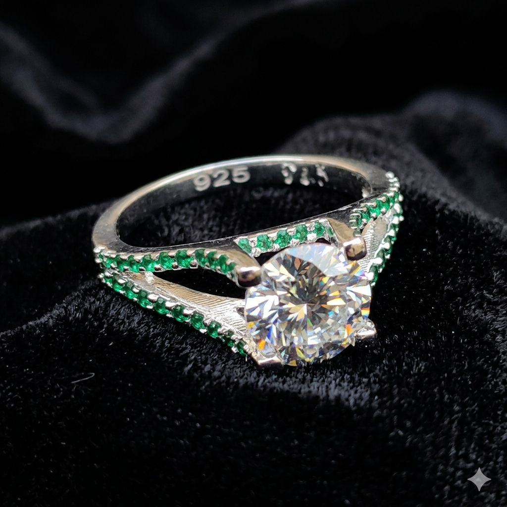 White Round Cut Ring