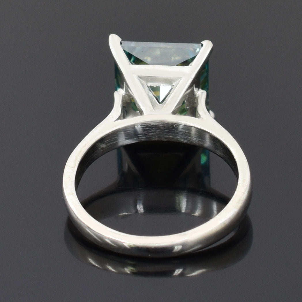 Green Princess Cut Ring