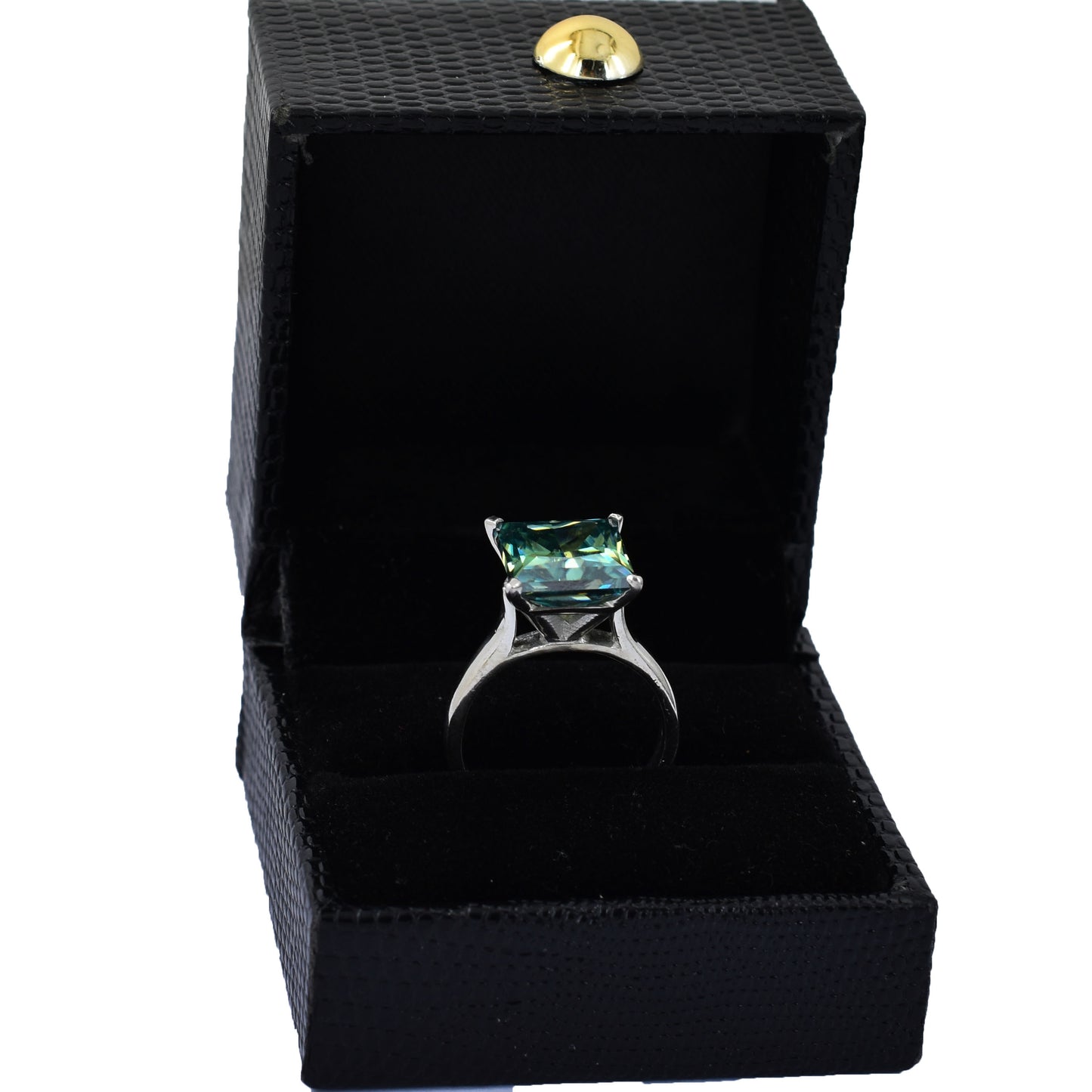 Green Princess Cut Ring