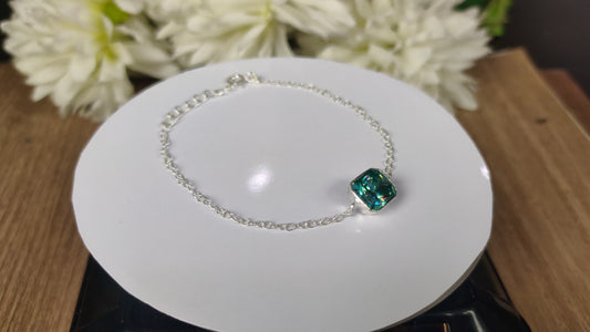 3 Ct Blue Radiant Lab Diamond Bracelet
